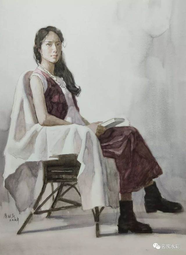 人物场景水彩画