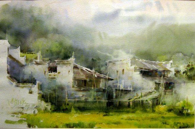 池振明水彩画