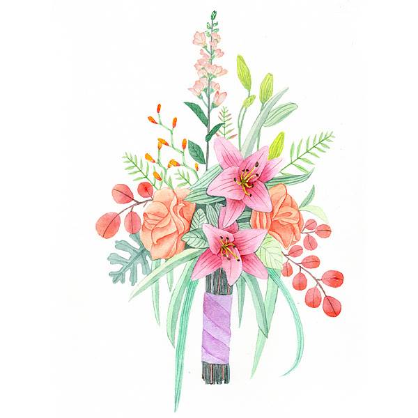 花束水彩画