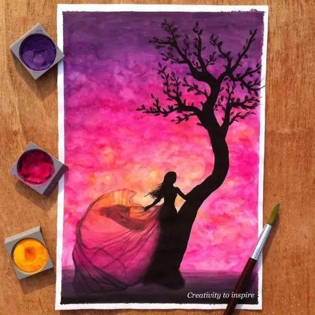 如何用水彩画星空