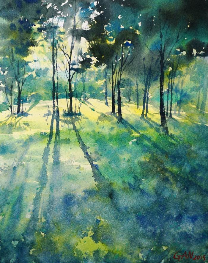 风景水彩画
