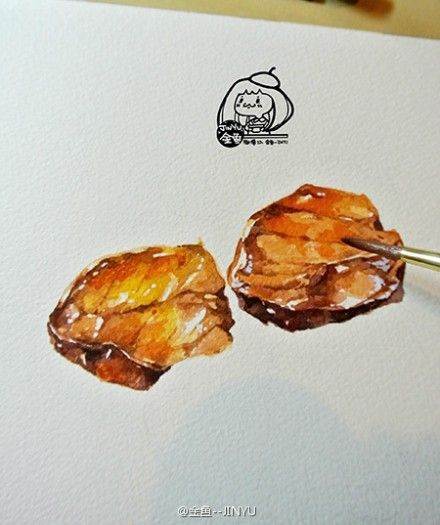 烤肉水彩画