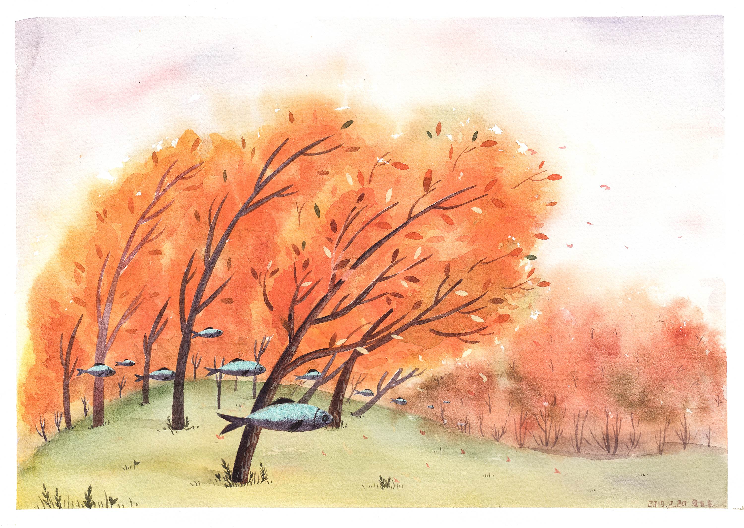 风景水彩画