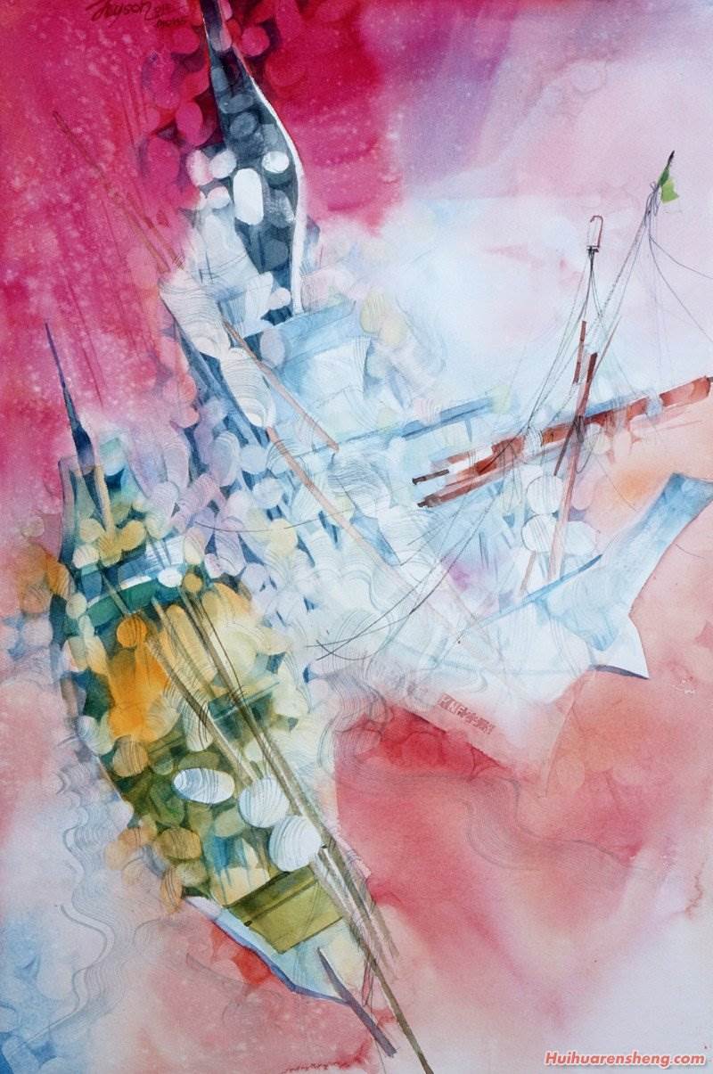 船水彩画