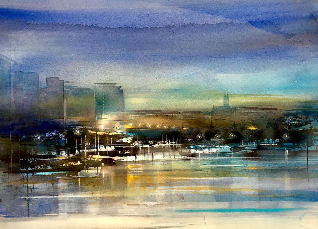 景观水彩画