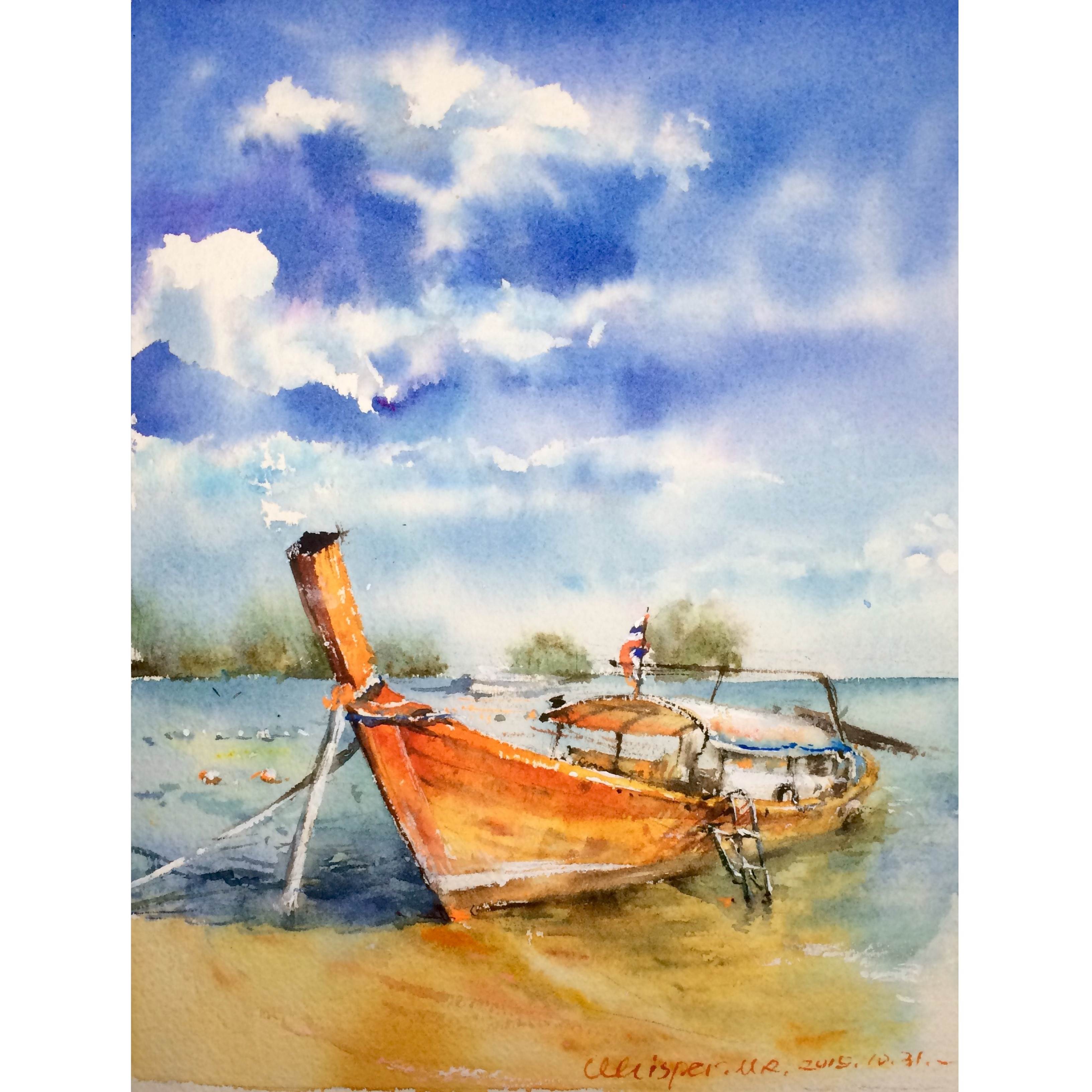 船水彩画