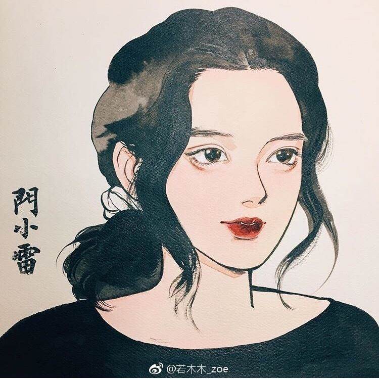 水彩画简笔画人物