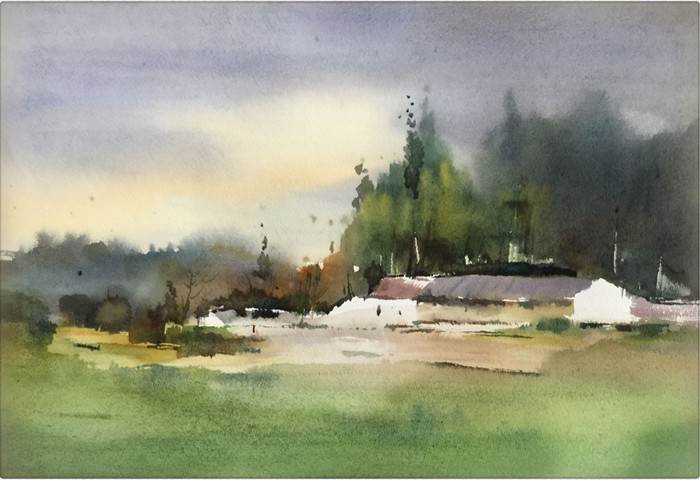 水彩画风景作品