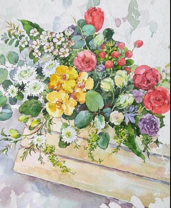 花卉水彩画作品欣赏