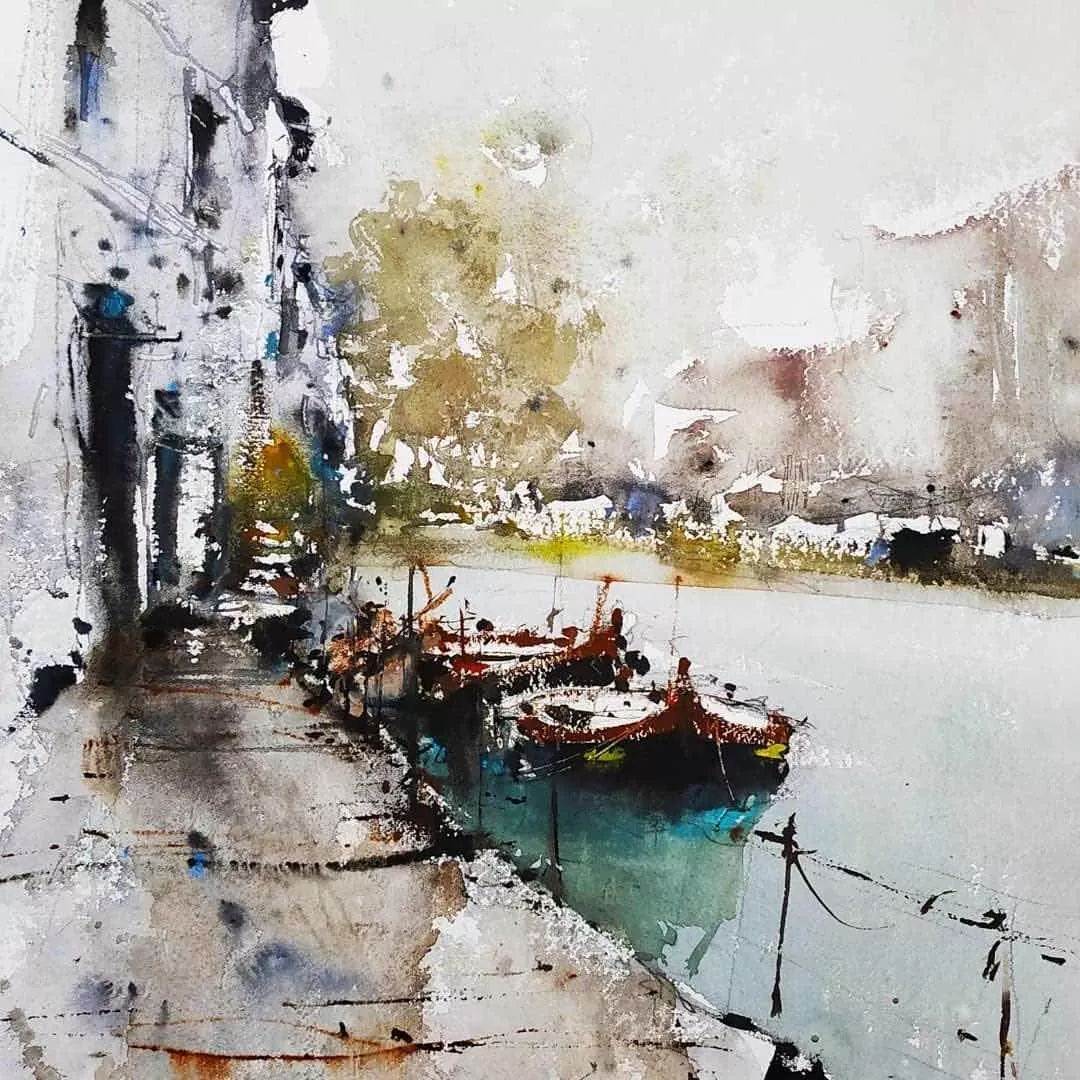 水彩画风景作品