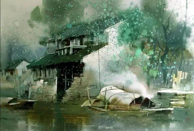 水彩画风景作品