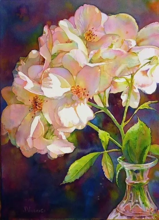 花卉水彩画作品欣赏