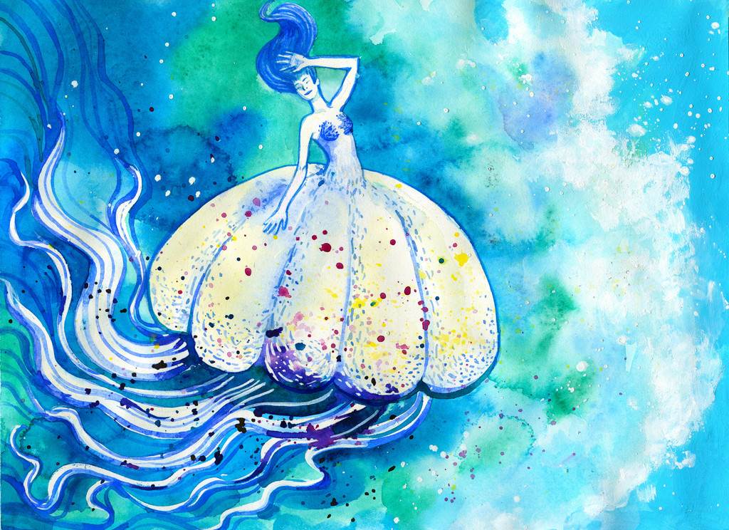 海洋世界水彩画