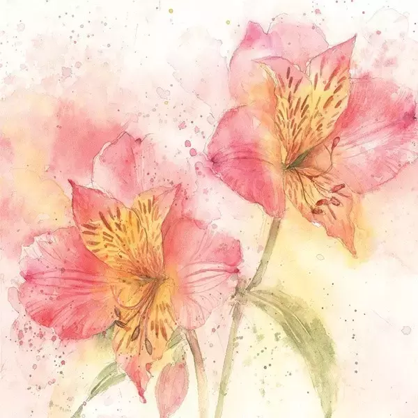 花卉水彩画作品欣赏