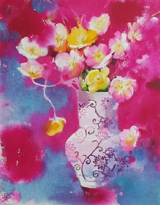 花卉水彩画作品欣赏