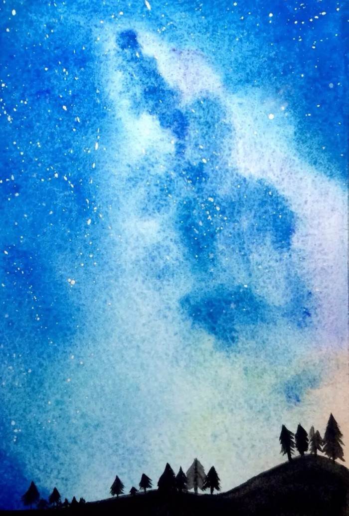 星空水彩画