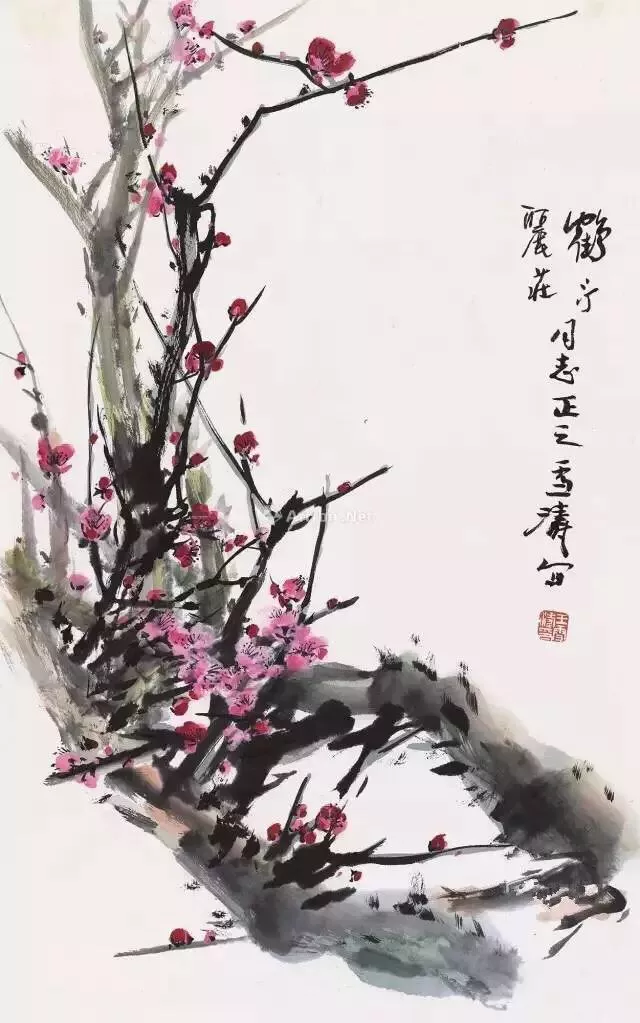 梅花的水粉画