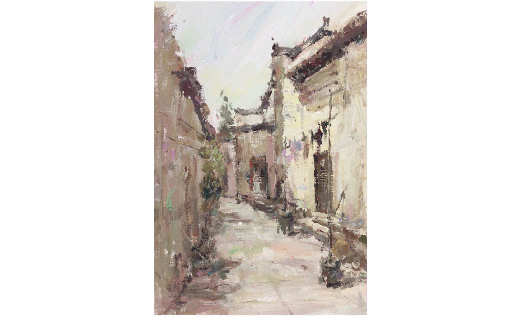 徽派建筑水粉画