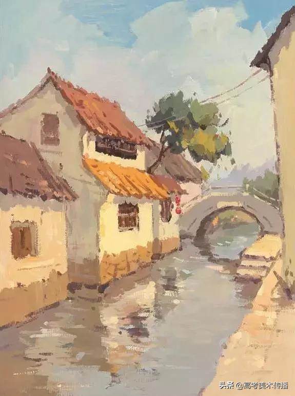 水粉画新手入门风景