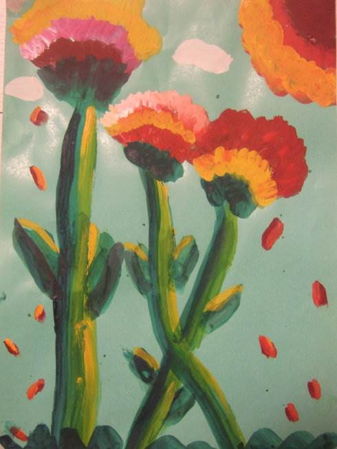 用水粉画花怎么画