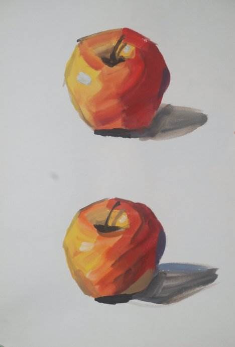 简单的水果水粉画