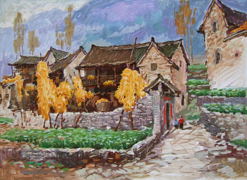 用水粉画的风景画