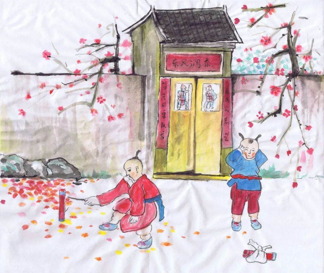 幼儿新年水粉画