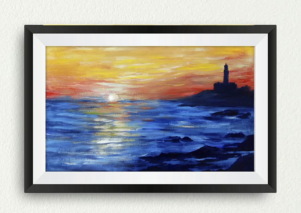 用水粉画的风景画