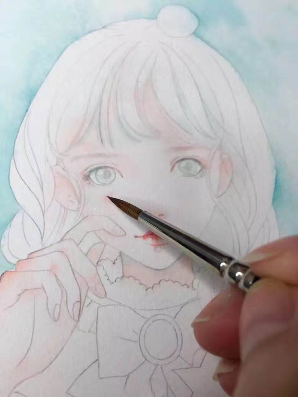 漫画人物水彩画