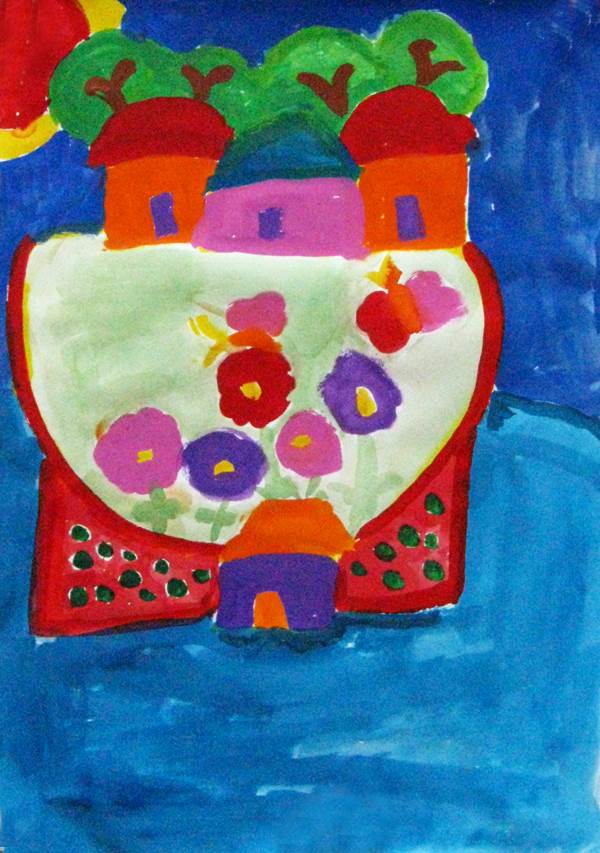 一年四季水粉画