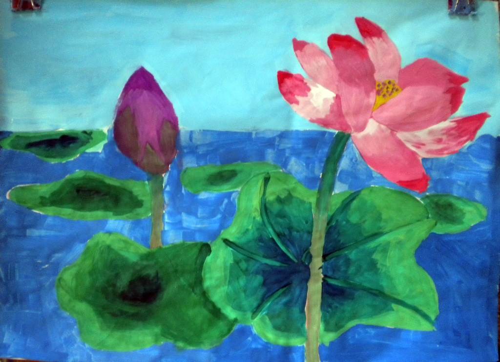 简单水粉画风景风景画