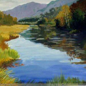 色彩风景临摹水粉画