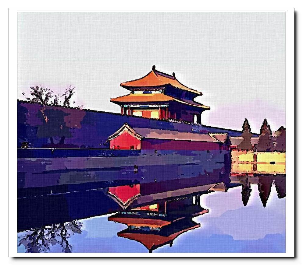 楼房水粉画