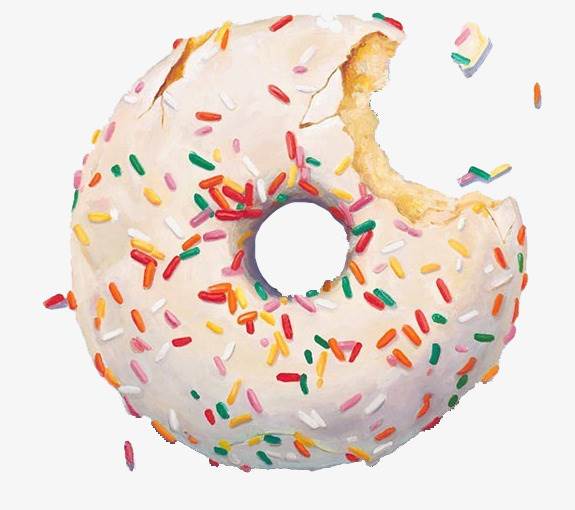 甜甜圈水粉画