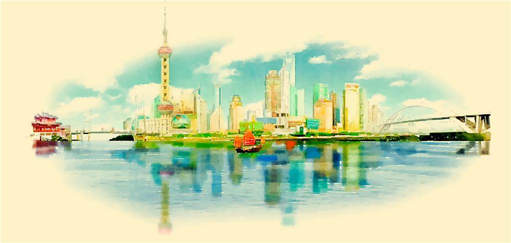 上海风景水彩画