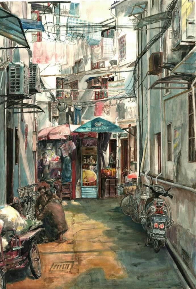 上海风景水彩画