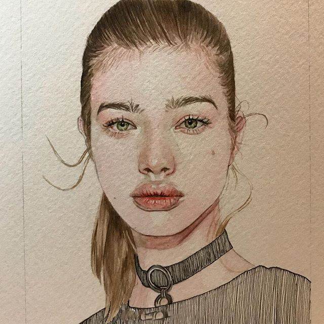 简单的水彩人物