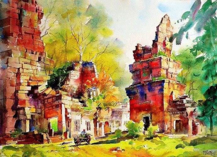 建筑水彩作业