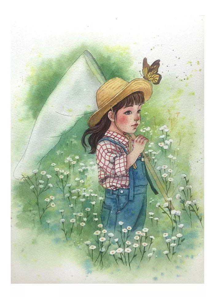 清新水彩少女