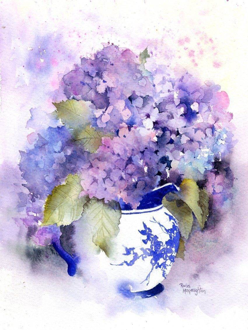 蓝色系水彩