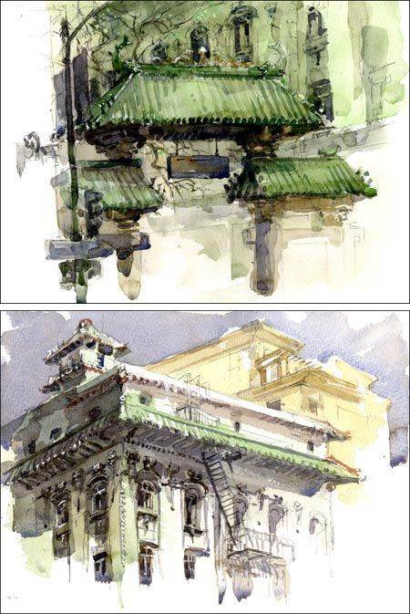 建筑水彩作业