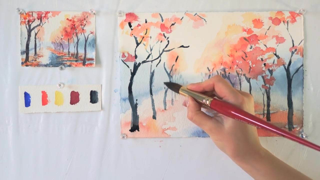 秋天水彩笔画