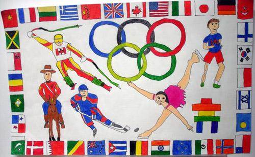 小学生2022冬奥会绘画图片