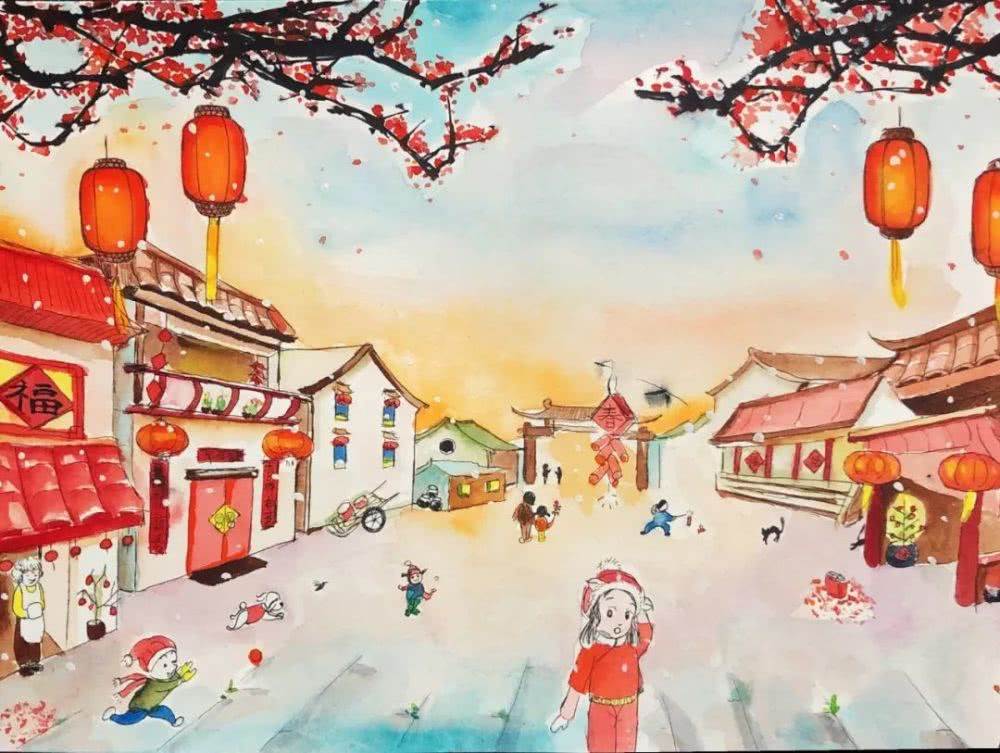 我眼中的年味绘画