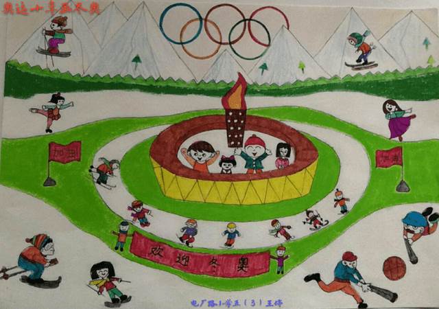 关于冬奥会的绘画图
