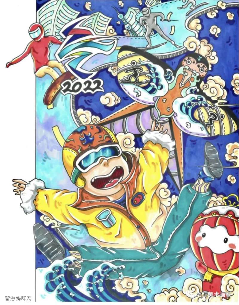 2022冬奥会图片绘画