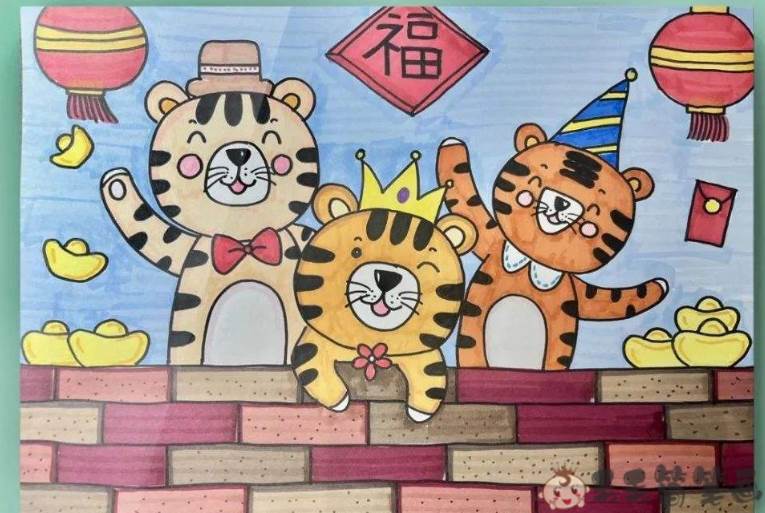 迎新年绘画2022年