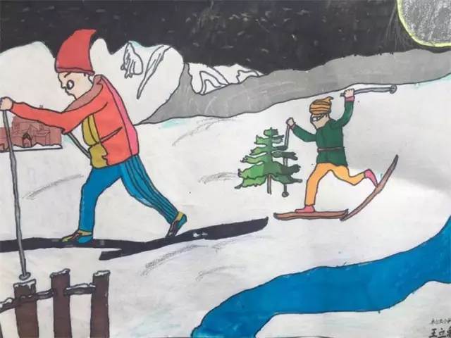冰雪运动绘画怎么画