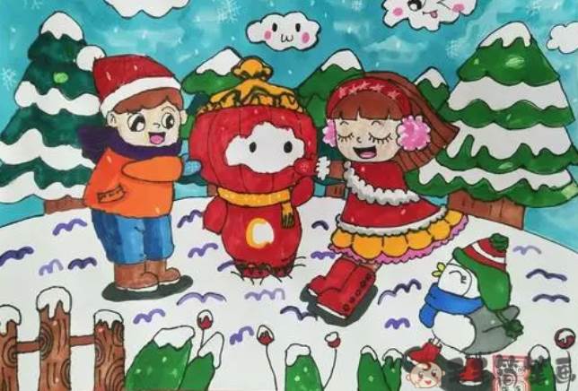 冰雪运动绘画怎么画