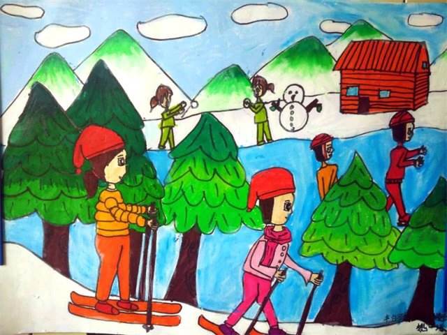 冰雪运动绘画怎么画